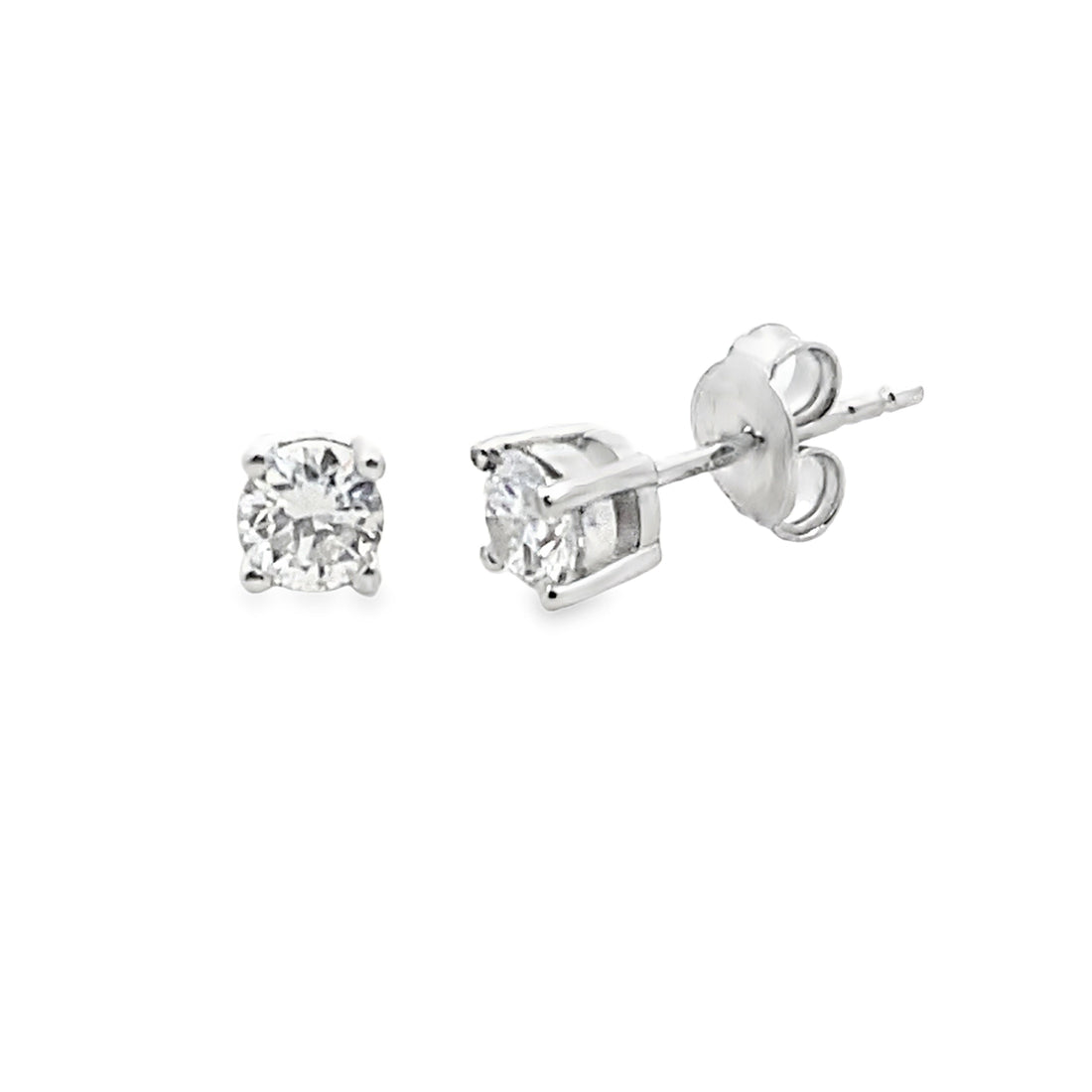 .50ct Lab Grown Diamond Stud Earrings Sterling Silver by Bids.com