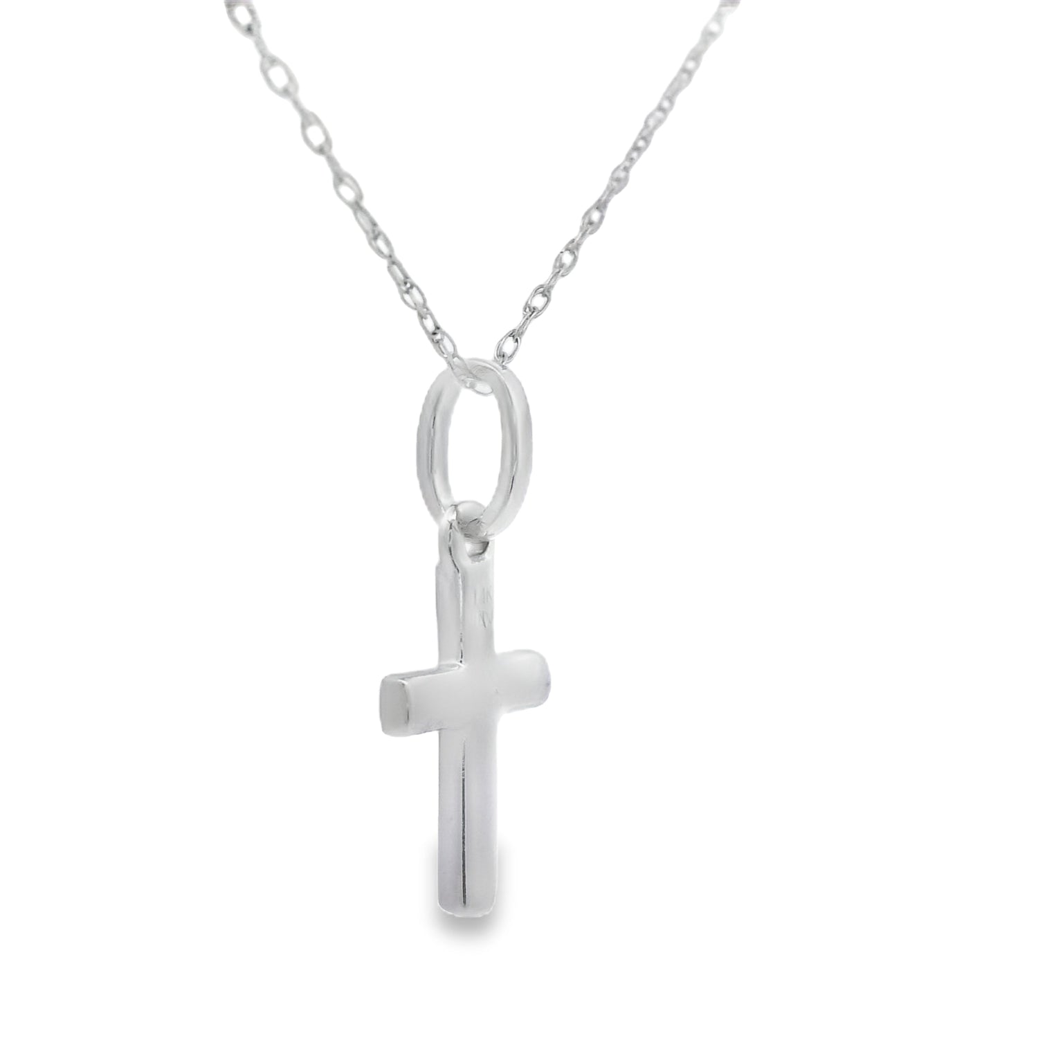.05ct Diamond Cross Religious Pendant 14KT White Gold by Bids.com