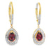 1.05ct Garnet Diamond Dangle Earrings 10KT Yellow Gold by Bids.com
