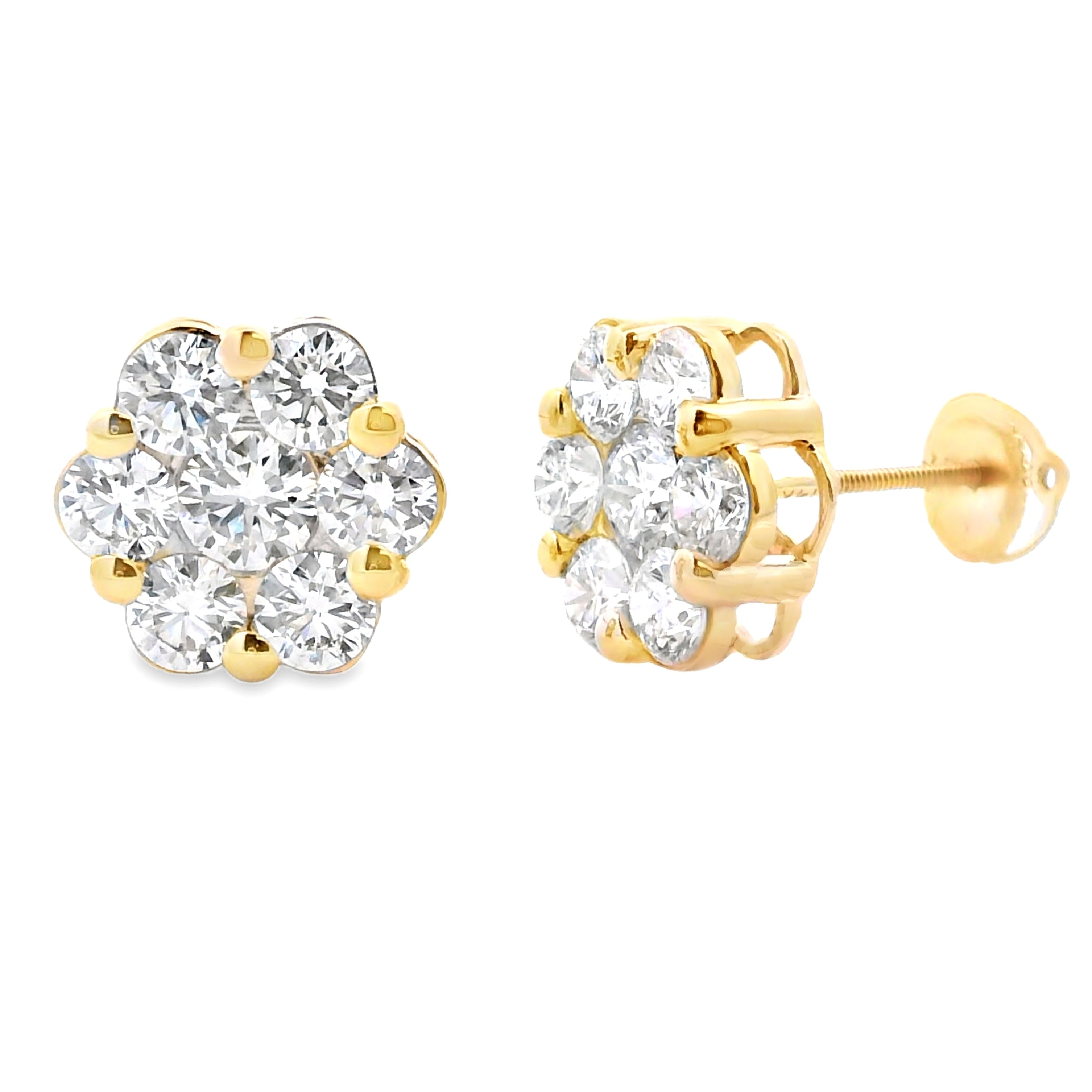 3.93ct Lab Grown Diamond Earrings 14KT Yellow Gold by Bids.com