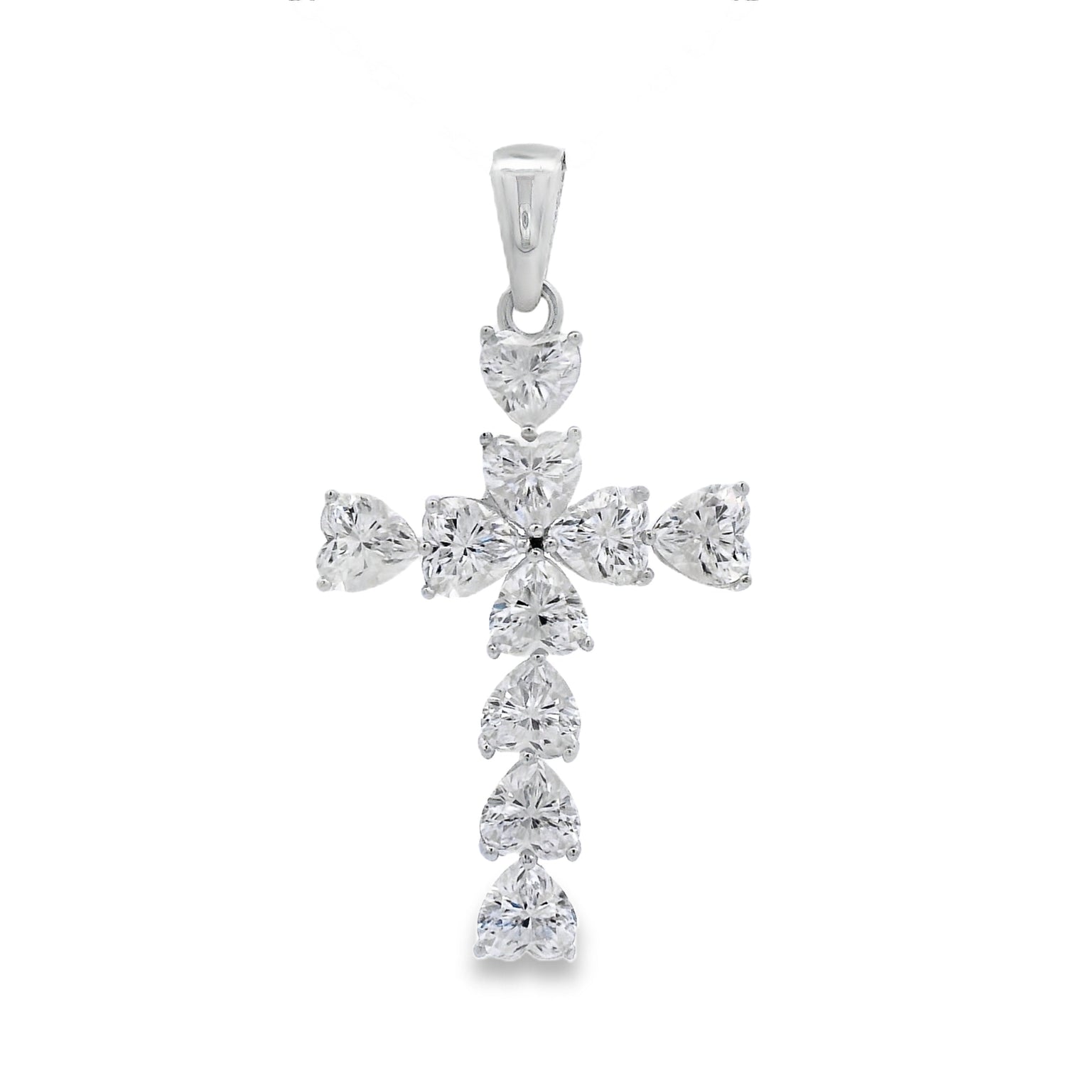 Moissanite Cross Religious Pendant Sterling Silver by Bids.com