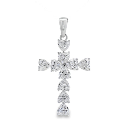 Moissanite Cross Religious Pendant Sterling Silver by Bids.com