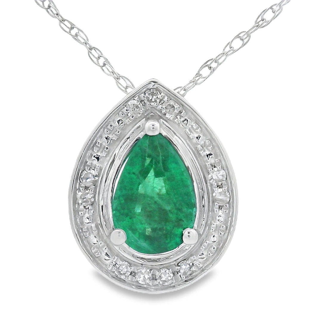 .41ct Emerald Diamond Fashion Pendants 10KT White Gold by Bids.com