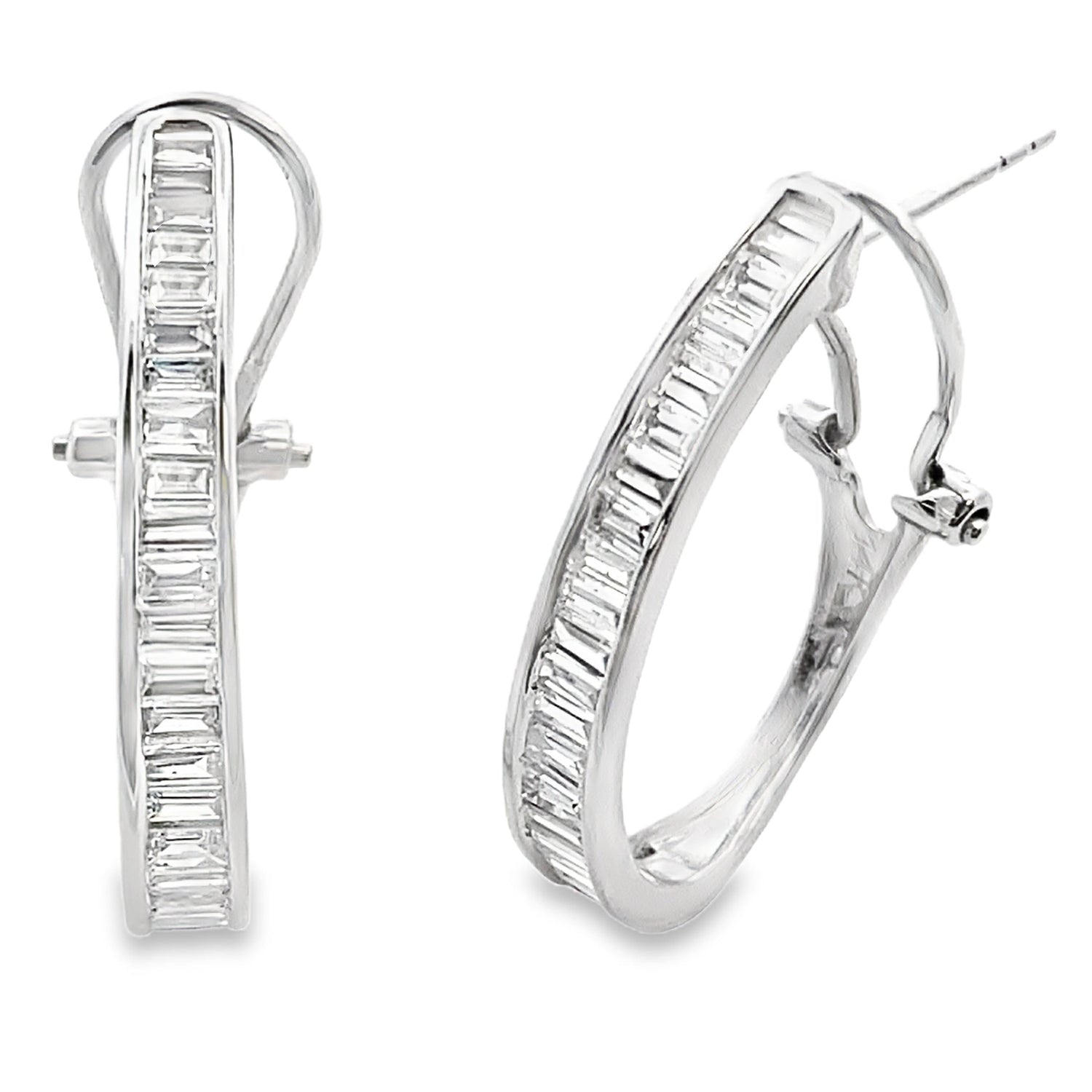 1.00ct Lab Grown Diamond Hoop Earrings 14KT White Gold by Bids.com