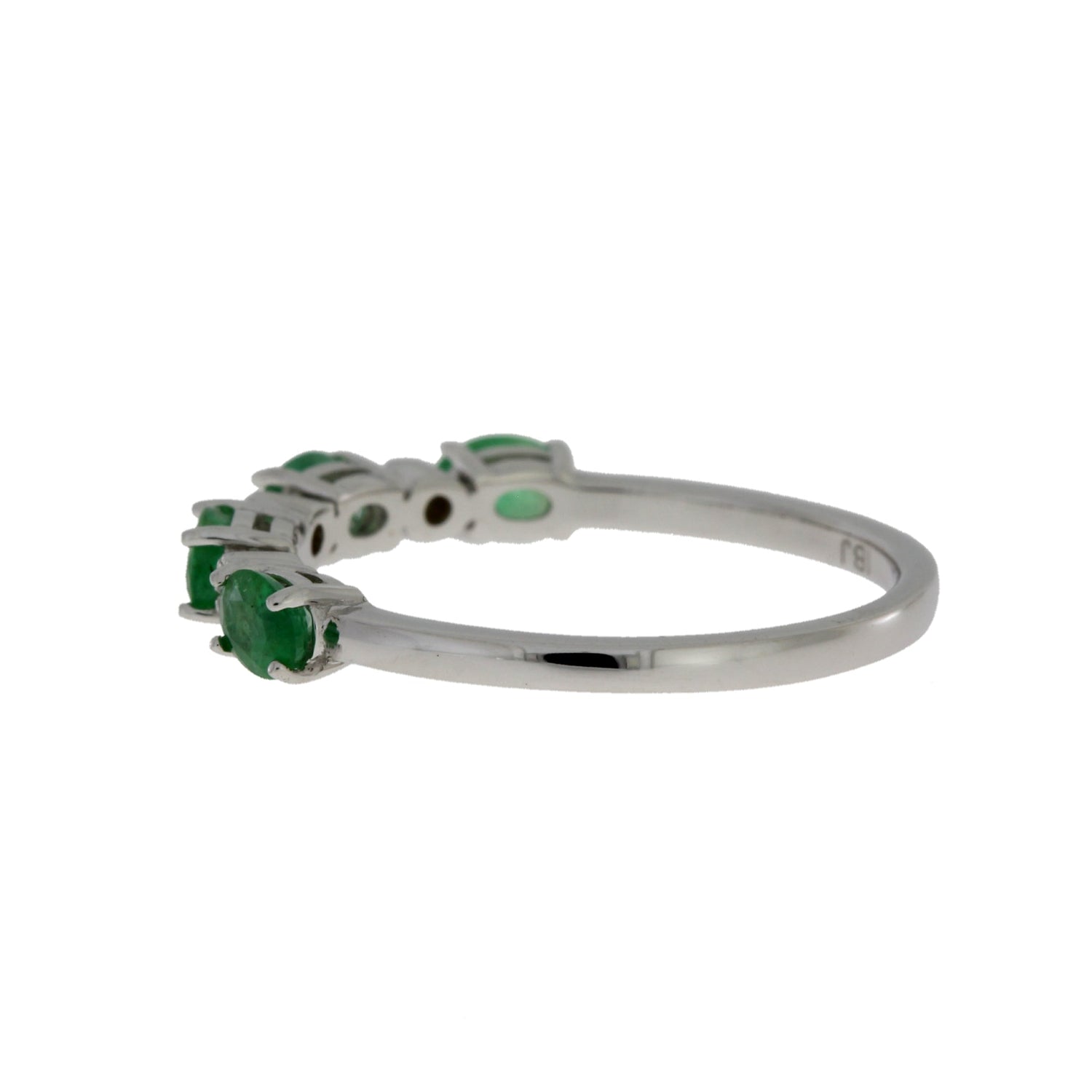 Emerald Diamond Fashion band rings 14KT White Gold by Bids.com