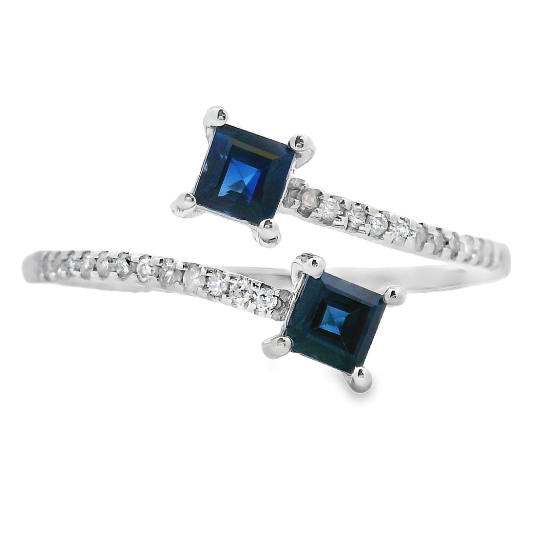 Natural .61ct Sapphire Diamond Ring 14KT White Gold by Bids.com