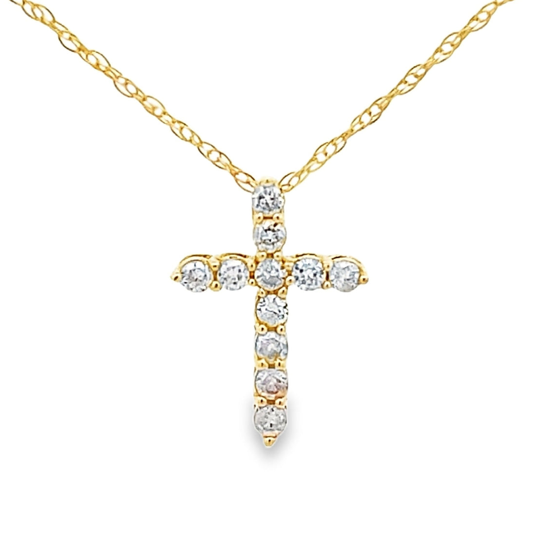.12ct Diamond Cross Religious Pendant 14KT Yellow Gold by Bids.com