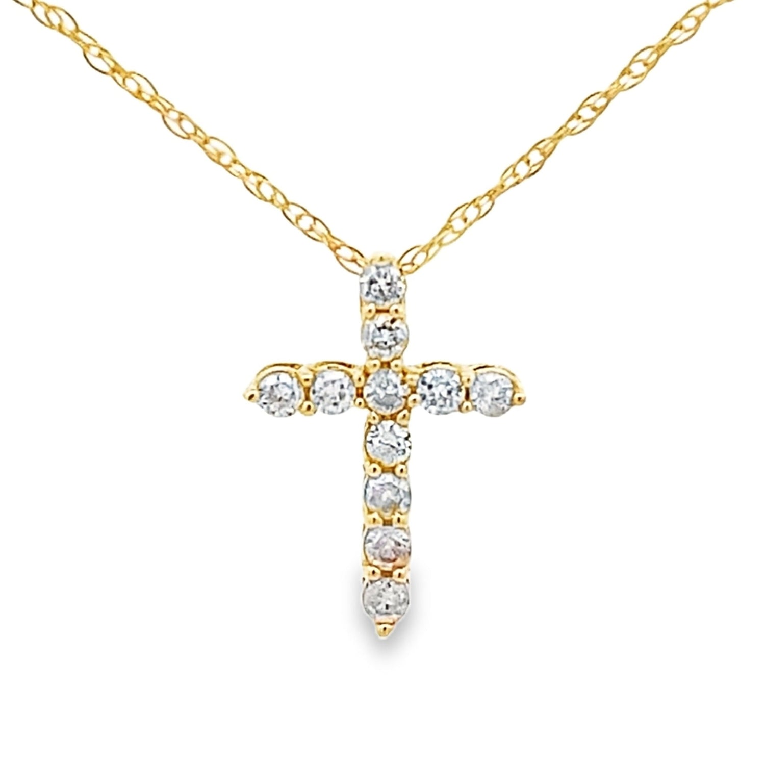 .12ct Diamond Cross Religious Pendant 14KT Yellow Gold by Bids.com