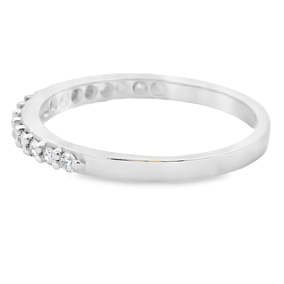 Natural .25ct Diamond Wedding Band Ring 14KT White Gold by Bids.com