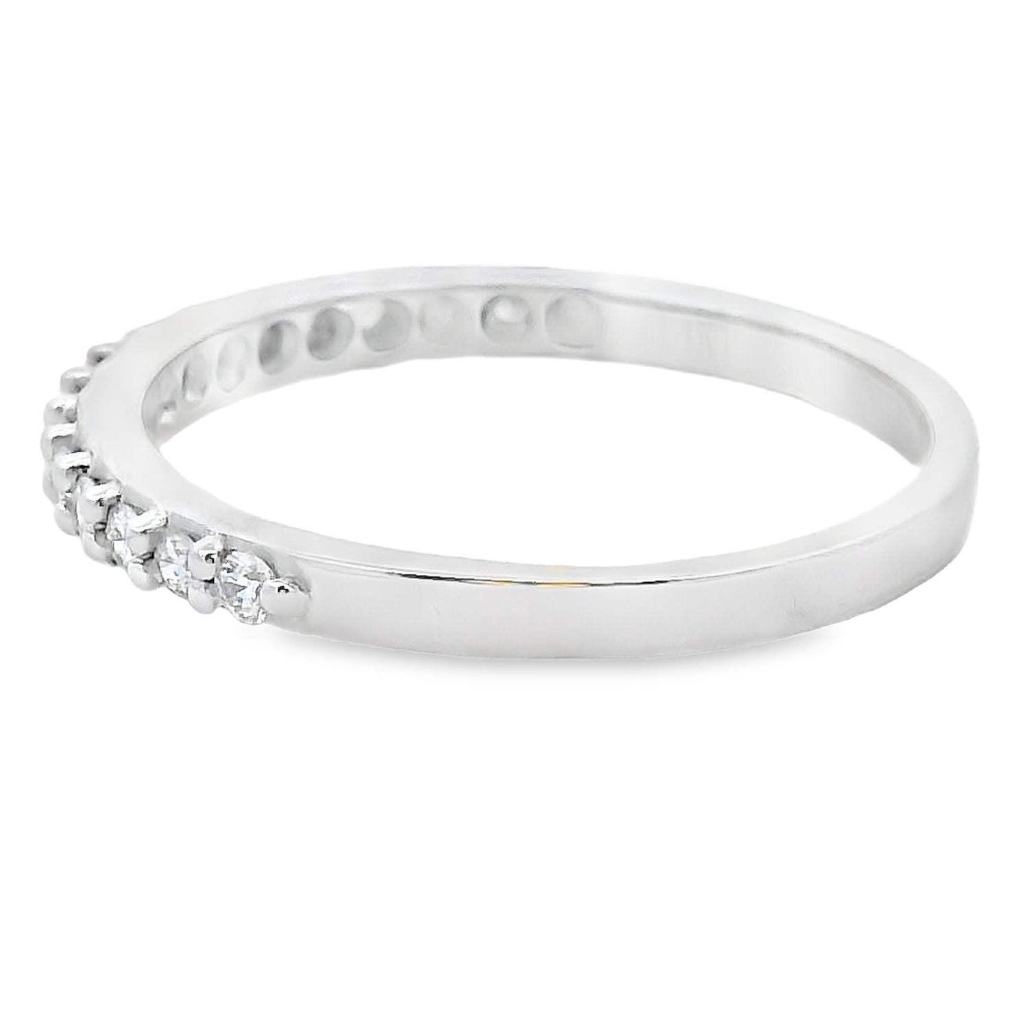 Natural .25ct Diamond Wedding Band Ring 14KT White Gold by Bids.com