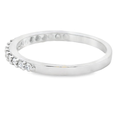 Natural .25ct Diamond Wedding Band Ring 14KT White Gold by Bids.com