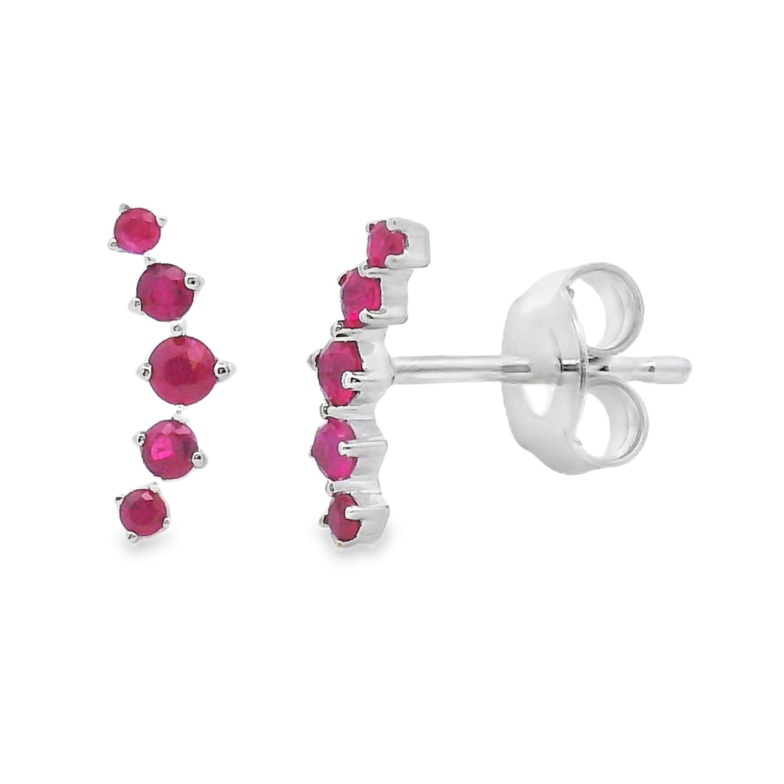 Genuine .24ct Ruby Earrings 14KT White Gold by Bids.com