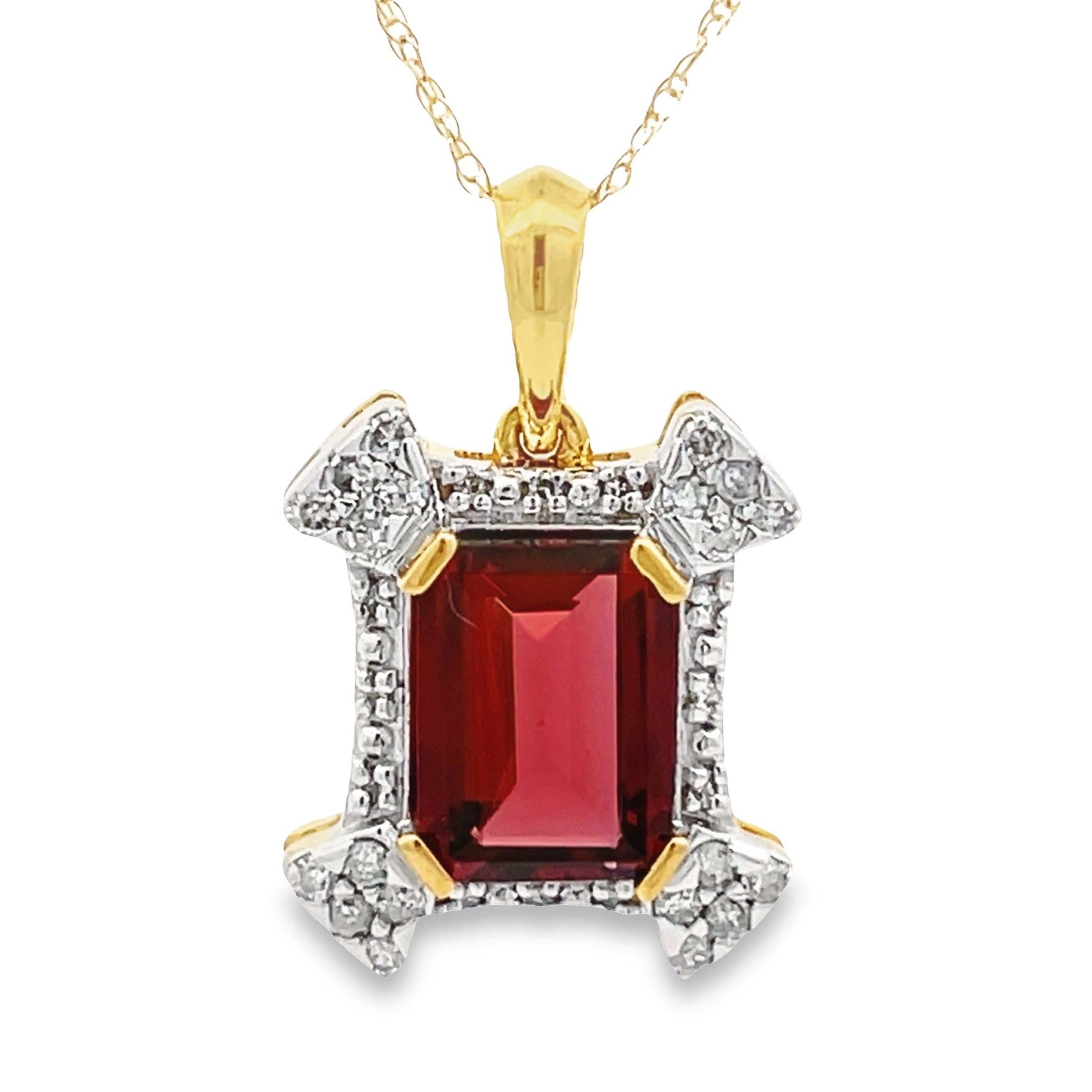 1.87ct Garnet Diamond Fashion Pendants 10KT Yellow Gold by Bids.com