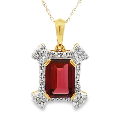 1.87ct Garnet Diamond Fashion Pendants 10KT Yellow Gold by Bids.com