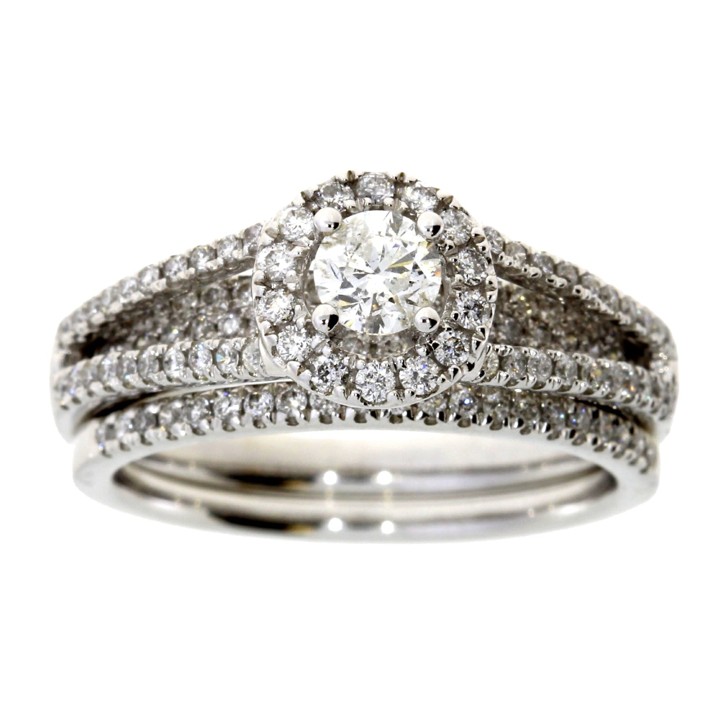 1.00ct Diamond Engagement Ring Set 14KT White Gold by Bids.com