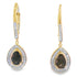 .87ct Quartz Diamond Dangle Earrings 10KT Yellow Gold by Bids.com