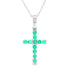 .20ct Emerald Cross Religious Pendant 14KT White Gold by Bids.com
