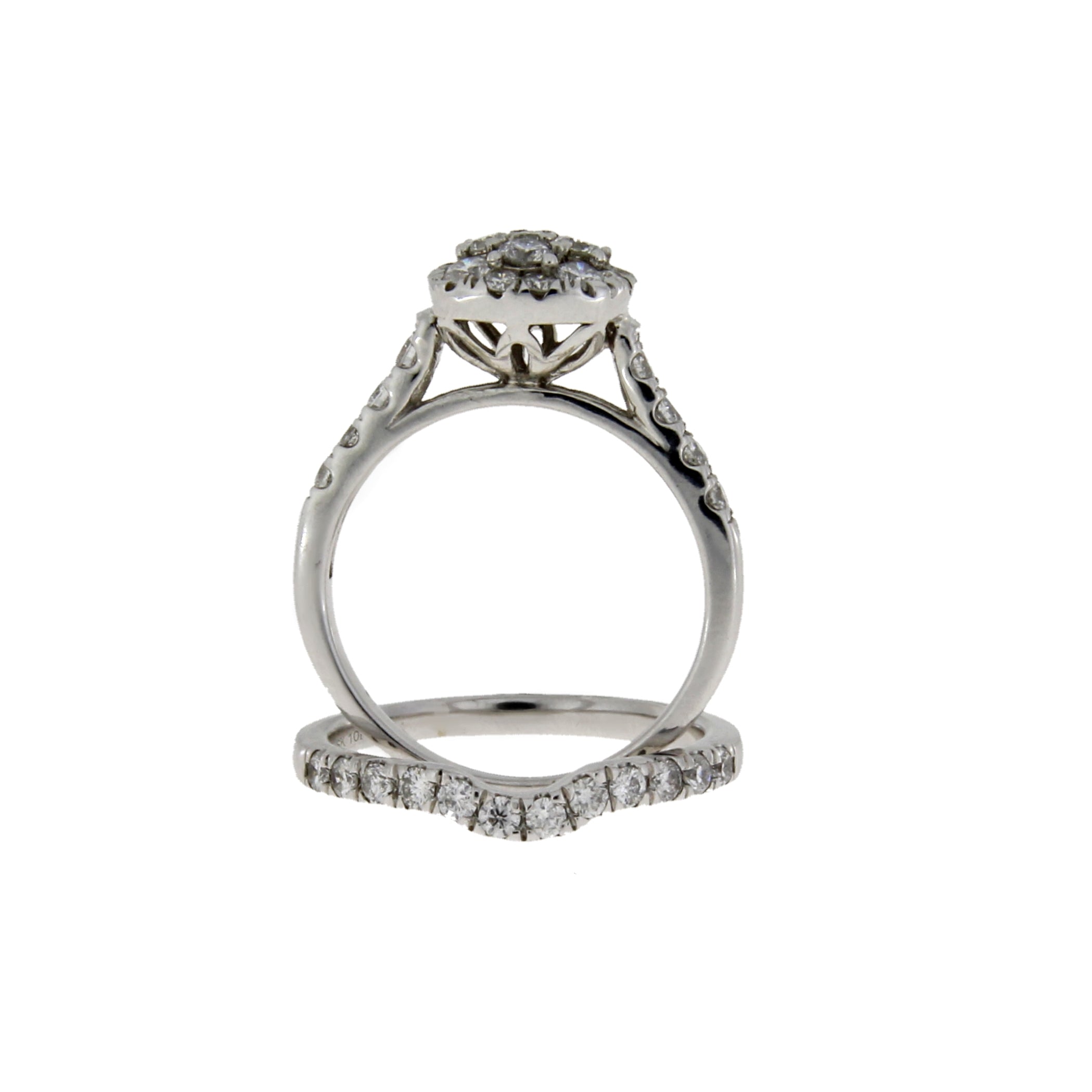 1.30ct Diamond Engagement Ring Set 10KT White Gold by Bids.com