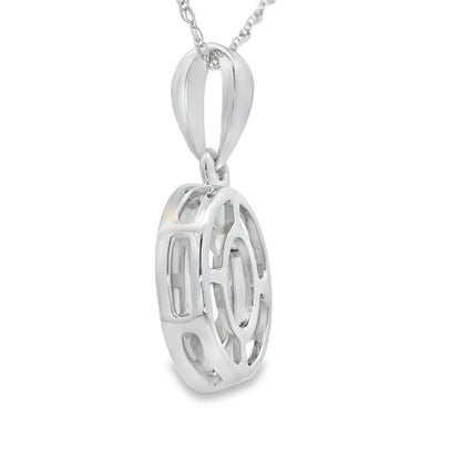 Rose Quartz Diamond Fashion Pendants 10KT White Gold by Bids.com