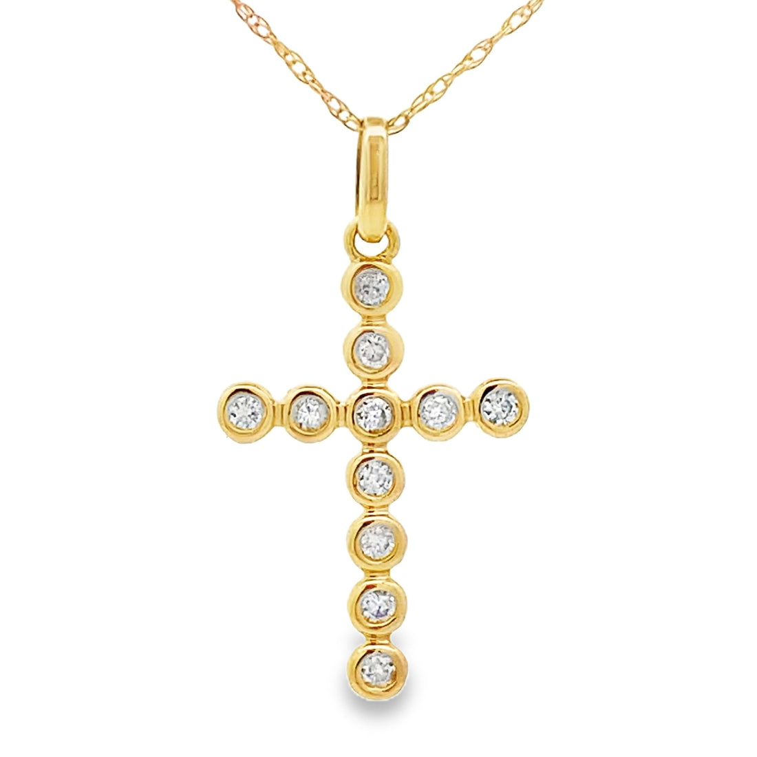 .15ct Diamond Cross Religious Pendant 14KT Yellow Gold by Bids.com