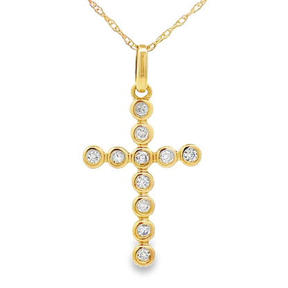 .15ct Diamond Cross Religious Pendant 14KT Yellow Gold by Bids.com