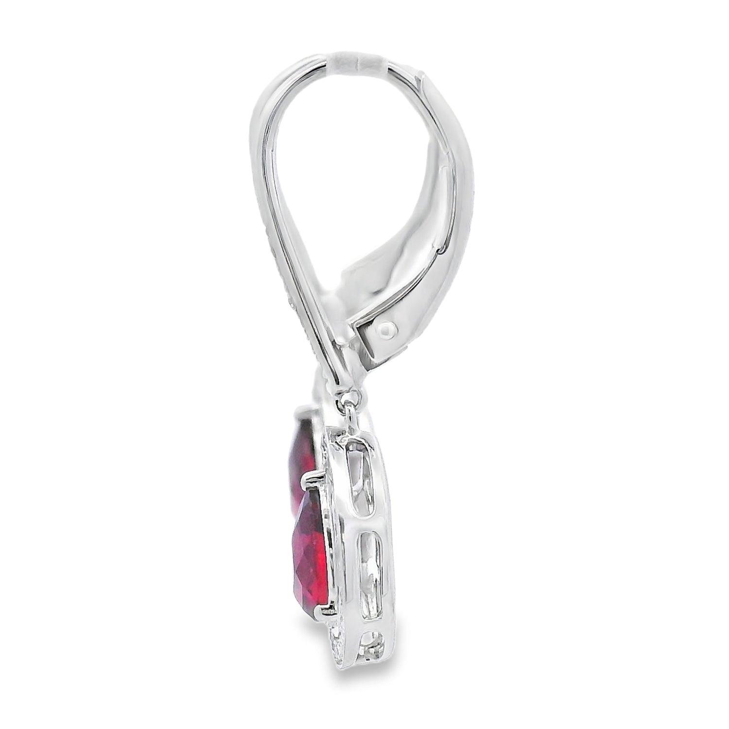 1.05ct Garnet Diamond Dangle Earrings 10KT White Gold by Bids.com