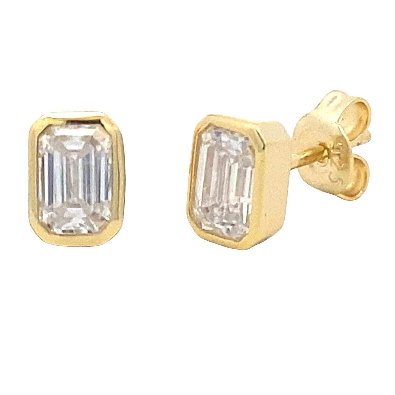 Genuine Moissanite Stud Earrings Sterling Silver by Bids.com