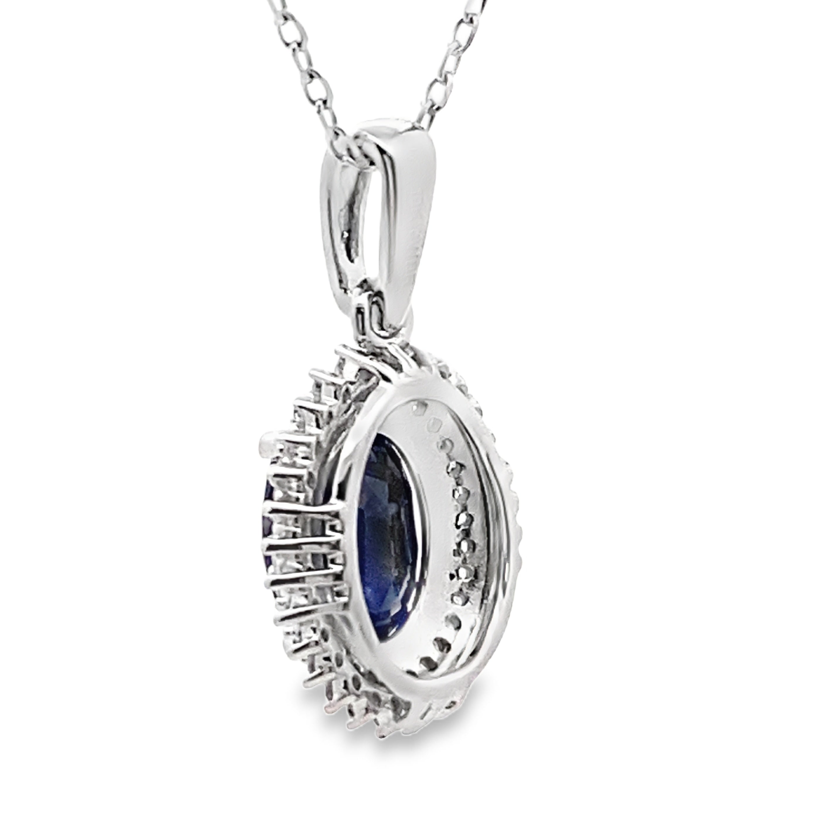 Sapphire Diamond Fashion Pendants 10KT White Gold by Bids.com