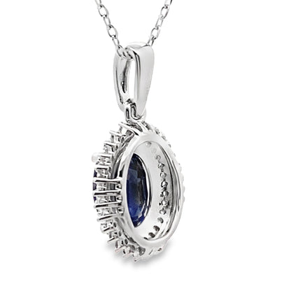 Sapphire Diamond Fashion Pendants 10KT White Gold by Bids.com