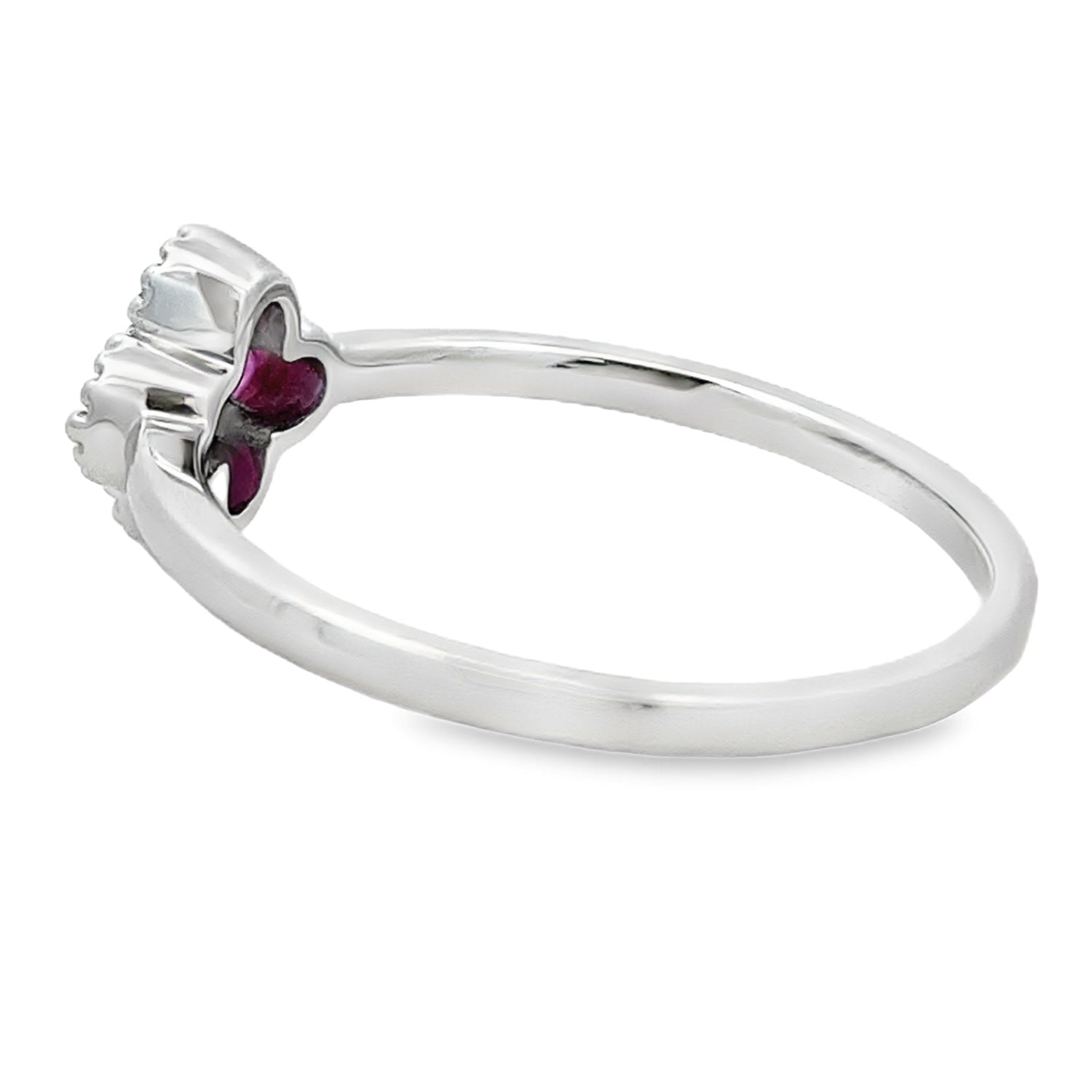 Natural .20ct Ruby Diamond Ring 10KT White Gold by Bids.com