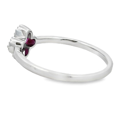 Natural .20ct Ruby Diamond Ring 10KT White Gold by Bids.com