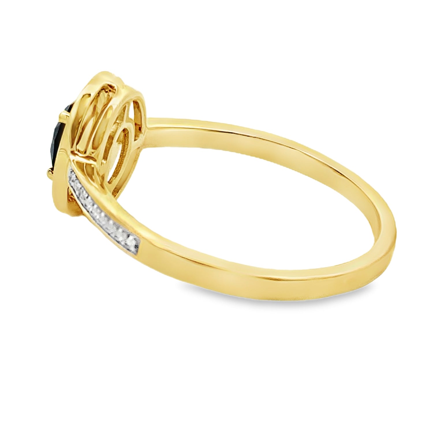Natural .55ct Onyx Diamond Ring 10KT Yellow Gold by Bids.com