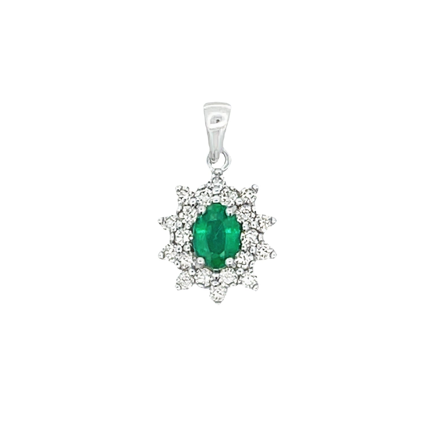 1.43ct Emerald Diamond Fashion Pendants 14KT White Gold by Bids.com