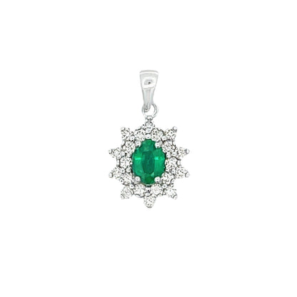 1.43ct Emerald Diamond Fashion Pendants 14KT White Gold by Bids.com