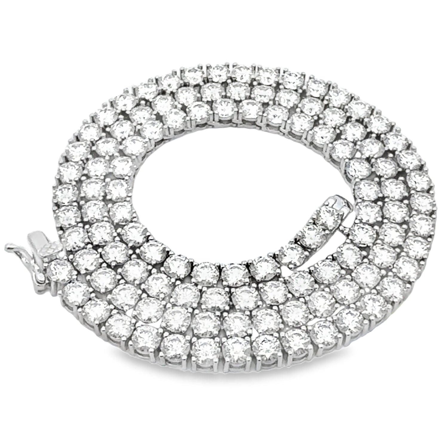 39.98ct Moissanite Tennis Necklace Sterling Silver by Bids.com