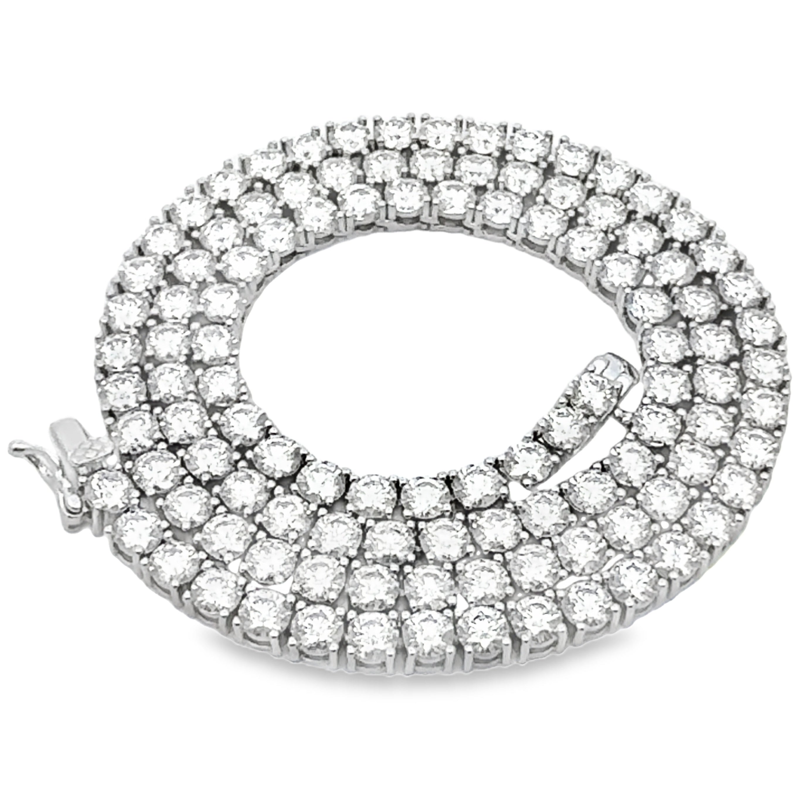 39.98ct Moissanite Tennis Necklace Sterling Silver by Bids.com