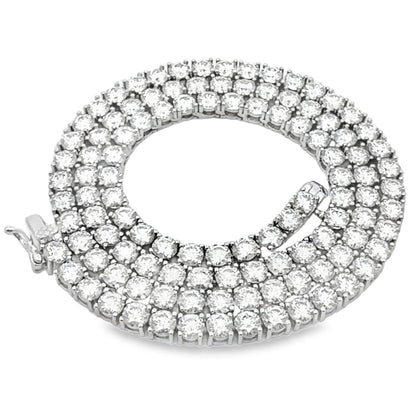 39.98ct Moissanite Tennis Necklace Sterling Silver by Bids.com