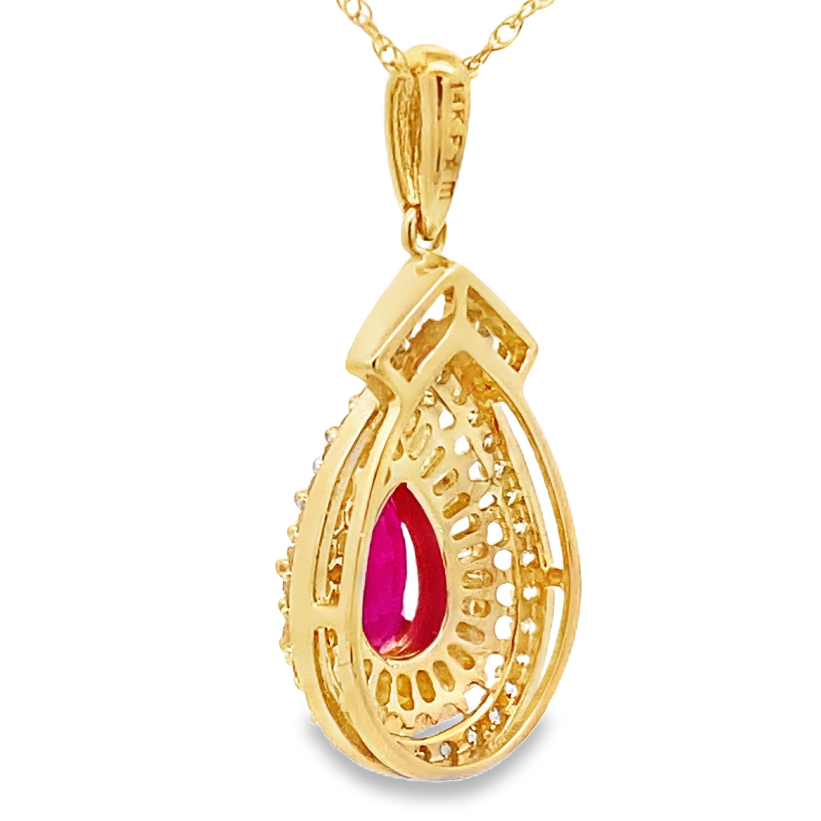 1.25ct Ruby Diamond Fashion Pendants 14KT Yellow Gold by Bids.com