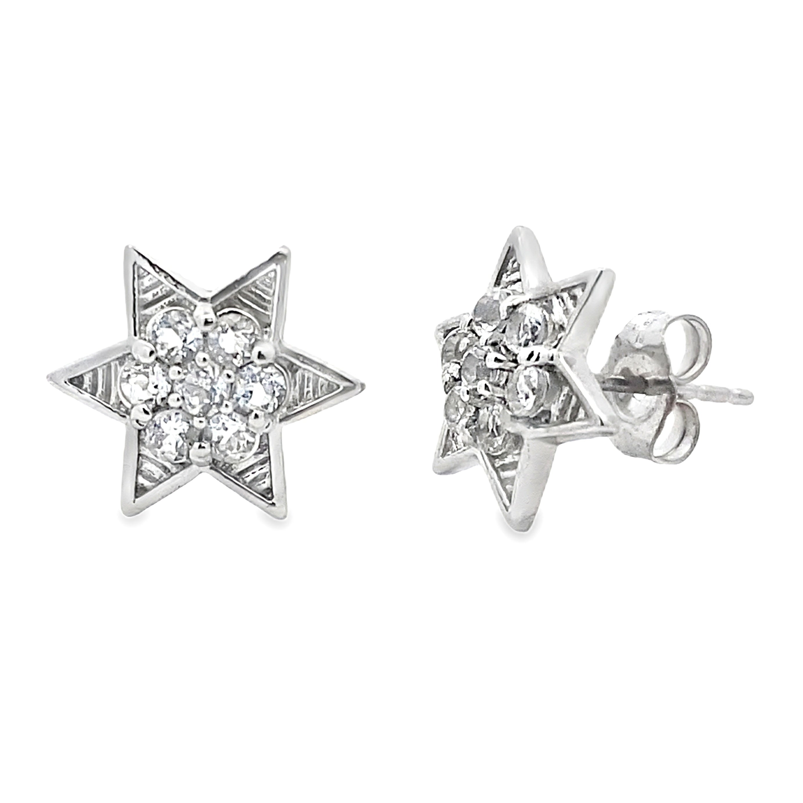 Natural .50ct White Topaz Earrings Sterling Silver by Bids.com