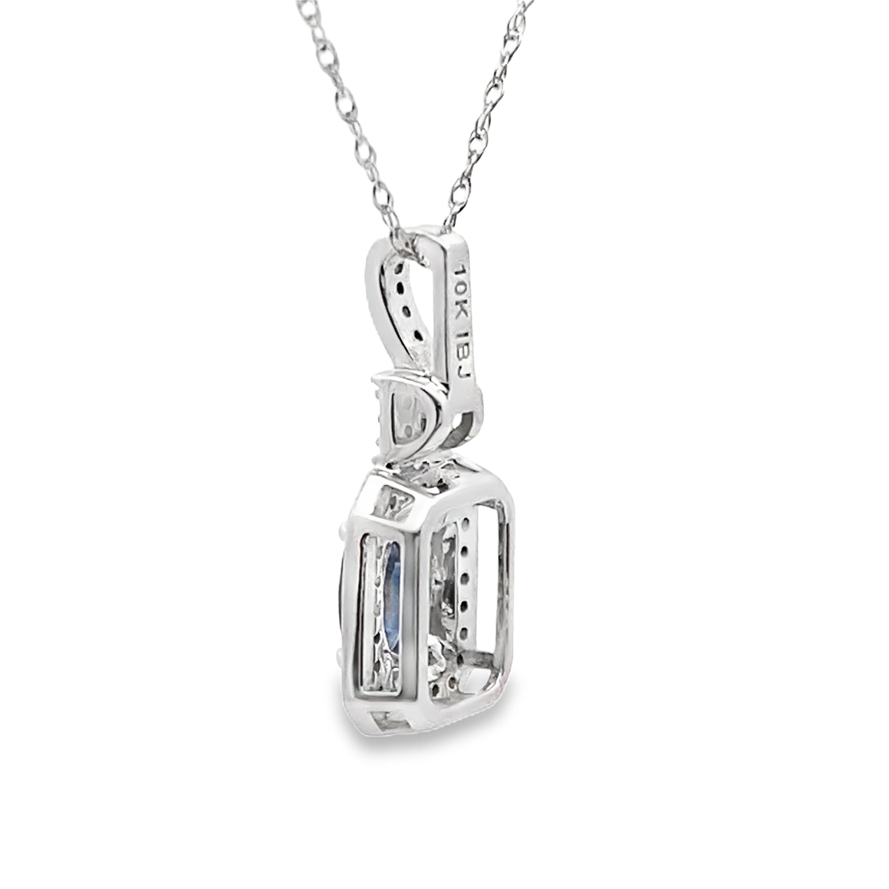 .66ct Sapphire Diamond Fashion Pendants 10KT White Gold by Bids.com