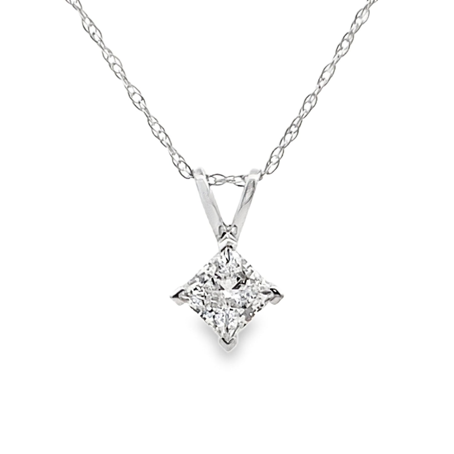 Natural .40ct Lab Grown Diamond Pendant 14KT White Gold
