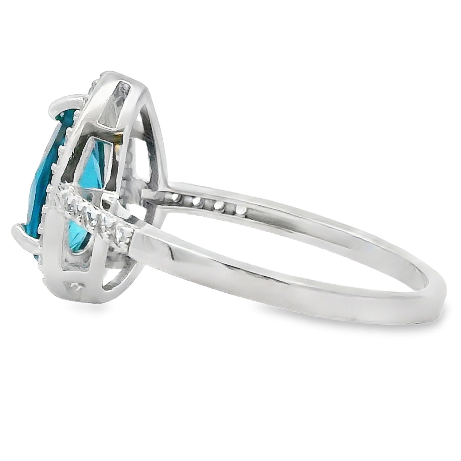London Blue Topaz Created Sapphire Ring Sterling Silver by Bids.com