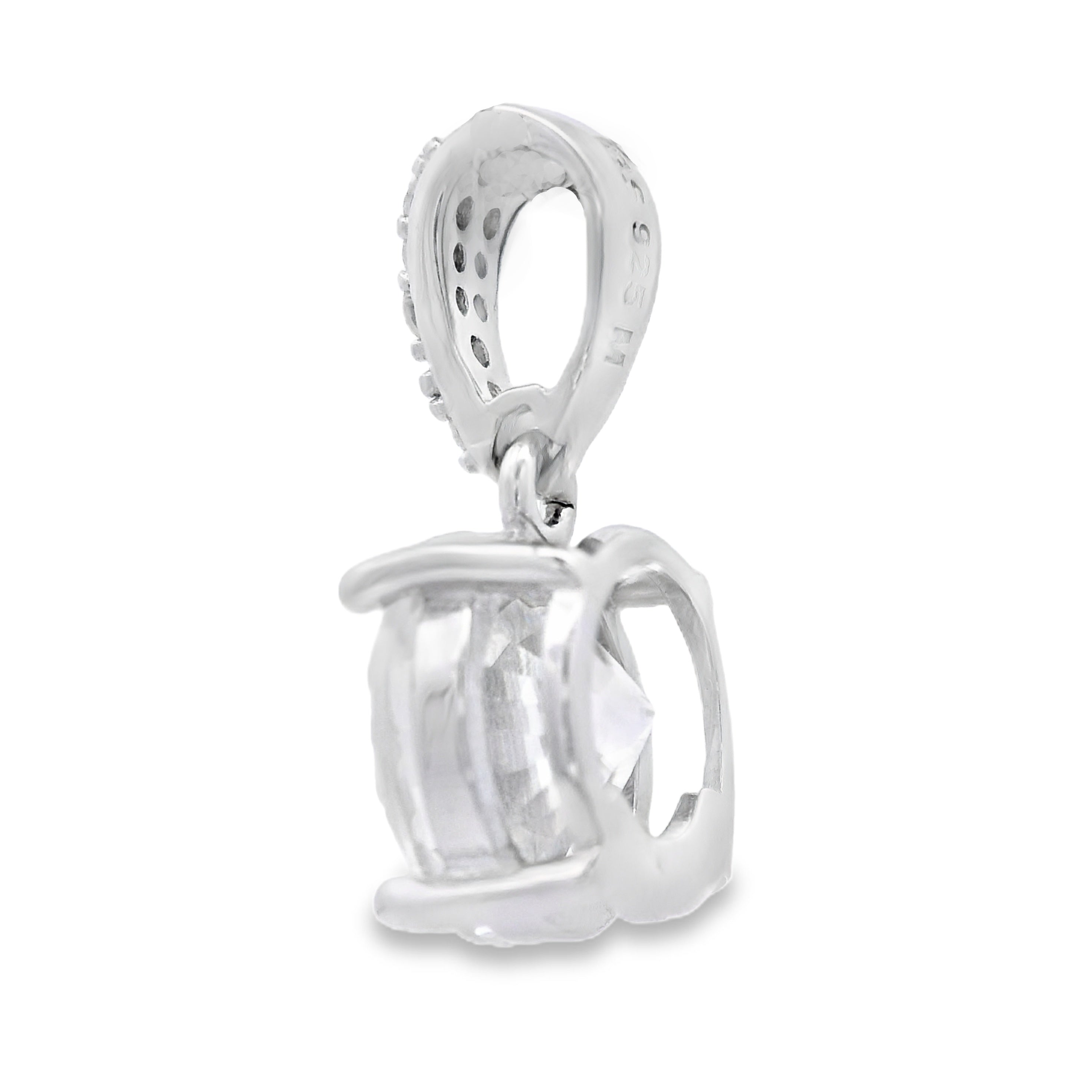 Genuine 2.00ct Moissanite Pendant Sterling Silver by Bids.com