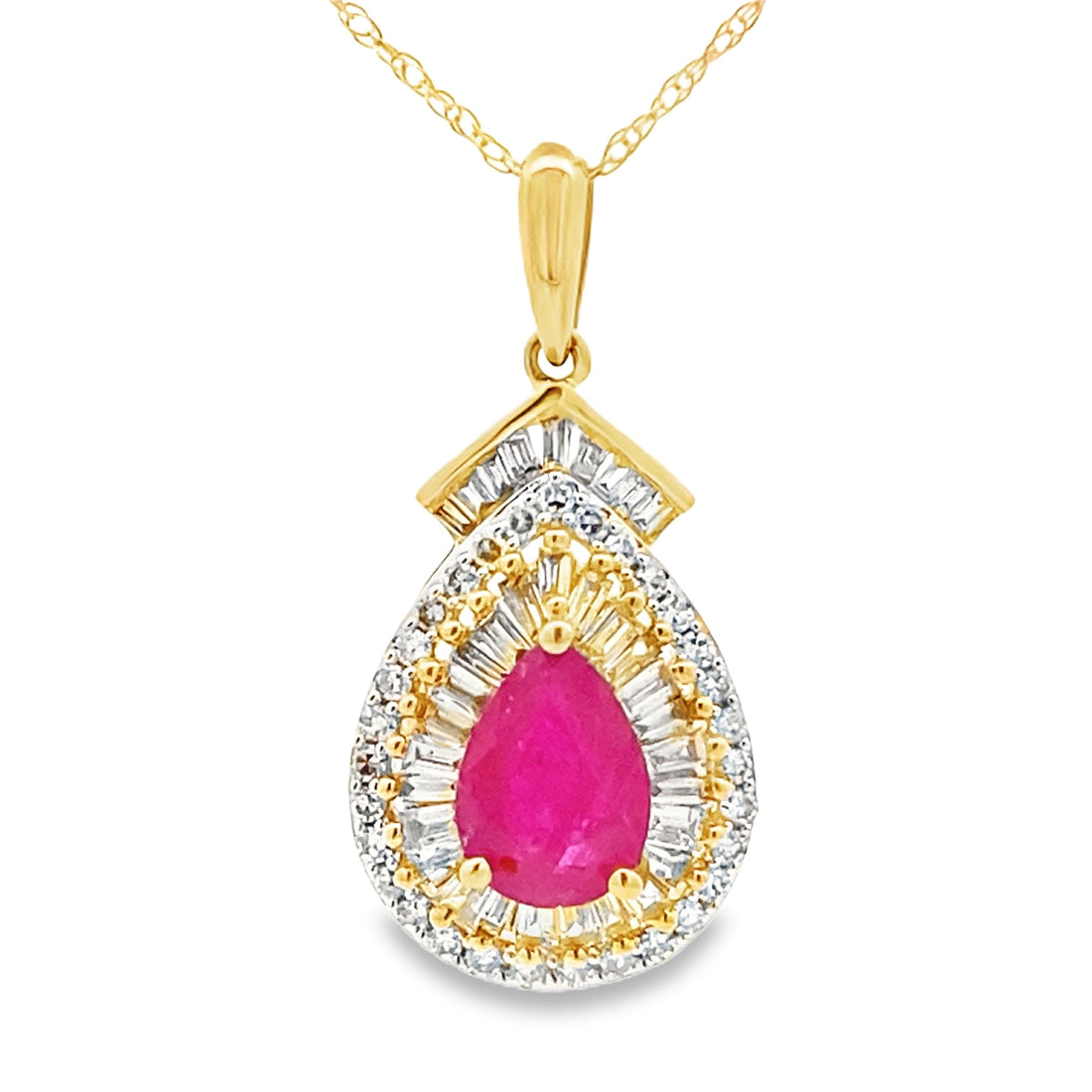 1.25ct Ruby Diamond Fashion Pendants 14KT Yellow Gold by Bids.com