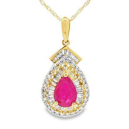1.25ct Ruby Diamond Fashion Pendants 14KT Yellow Gold by Bids.com