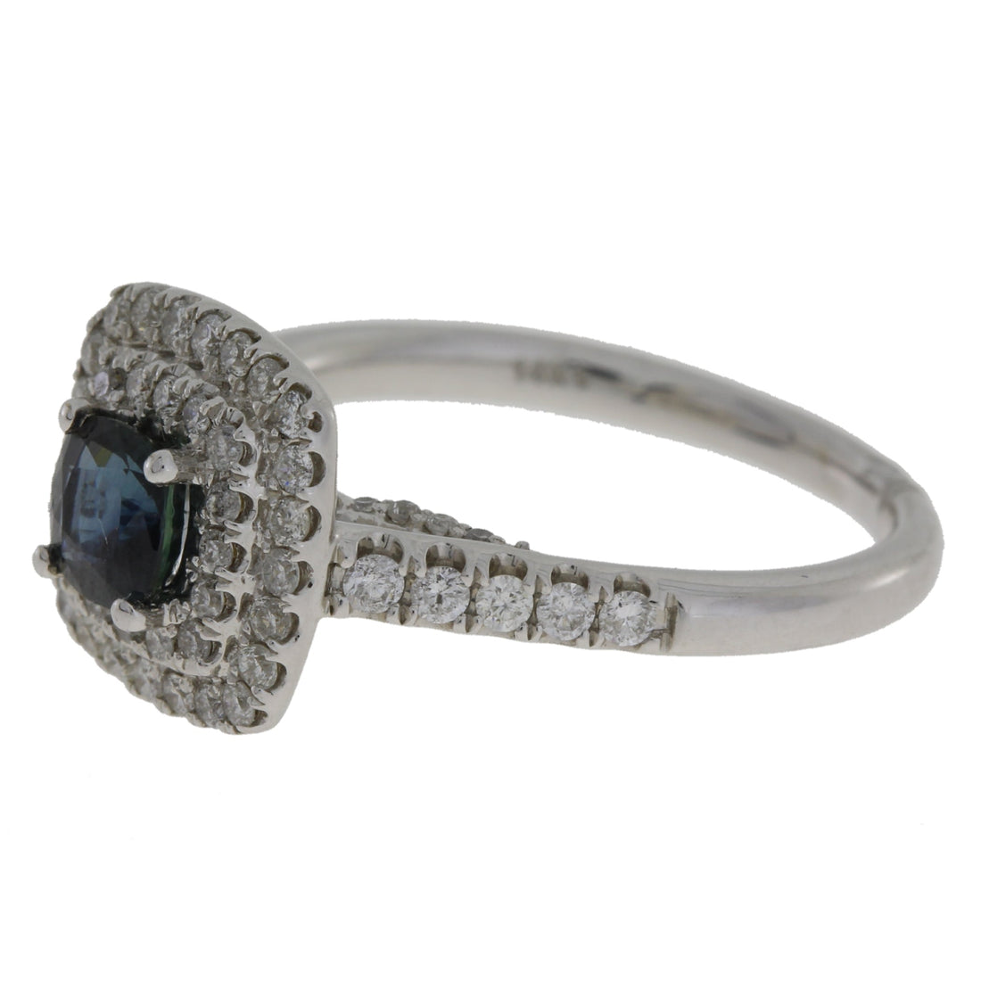 Natural 1.22ct Sapphire Diamond Ring 14KT White Gold by Bids.com