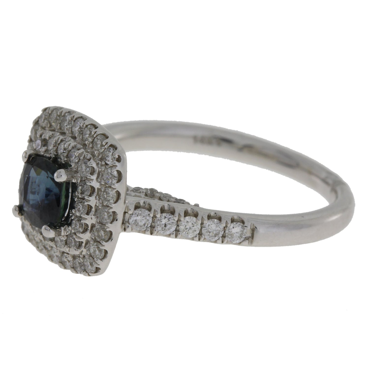 Natural 1.22ct Sapphire Diamond Ring 14KT White Gold by Bids.com