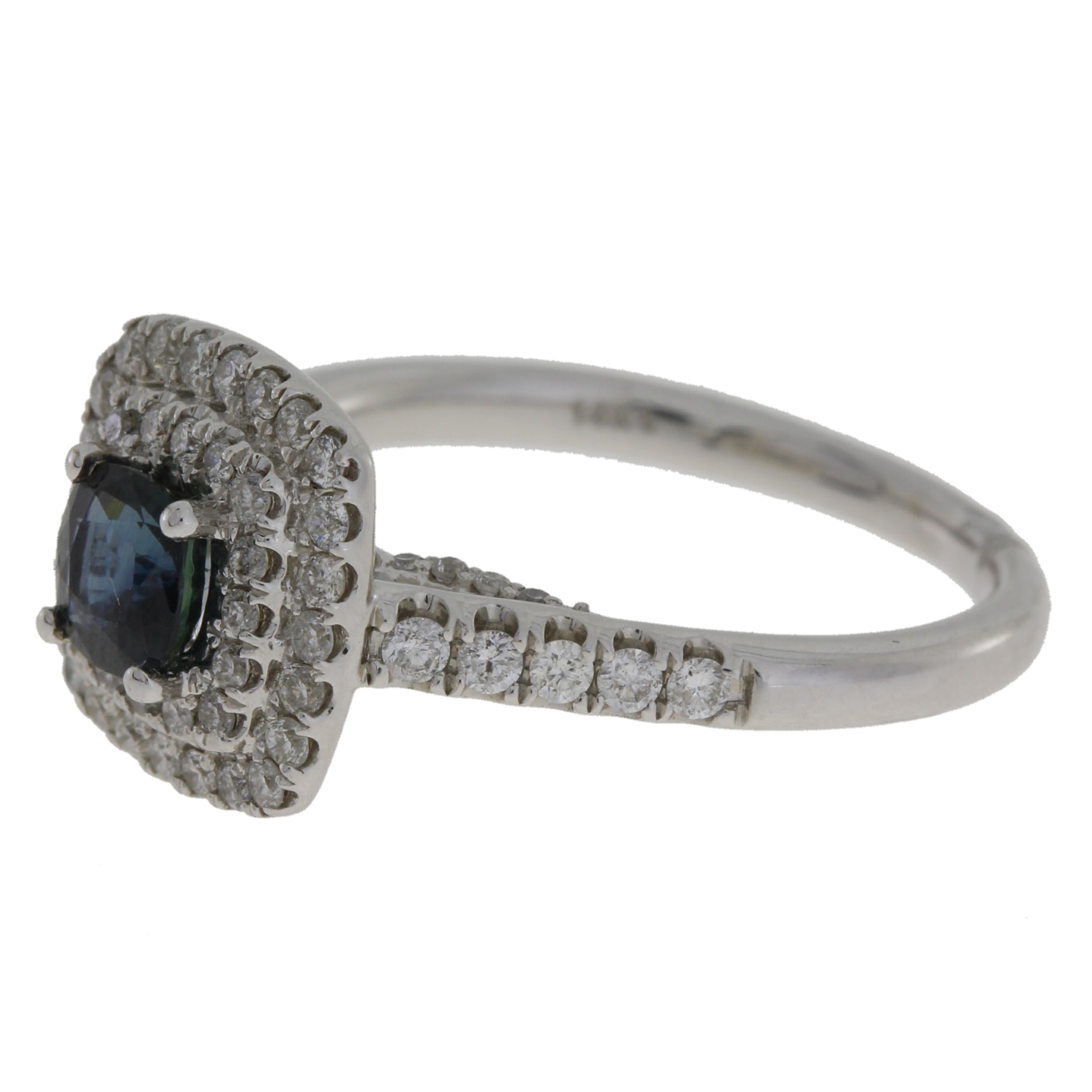 Natural 1.22ct Sapphire Diamond Ring 14KT White Gold by Bids.com
