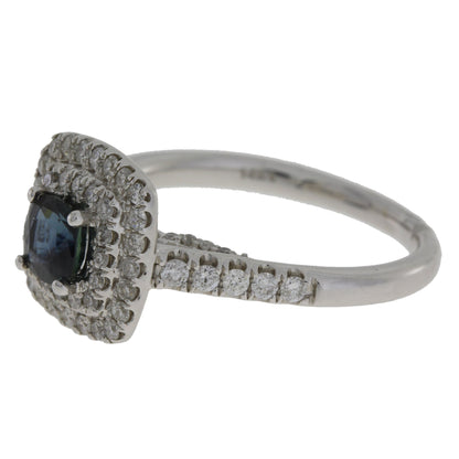 Natural 1.22ct Sapphire Diamond Ring 14KT White Gold by Bids.com
