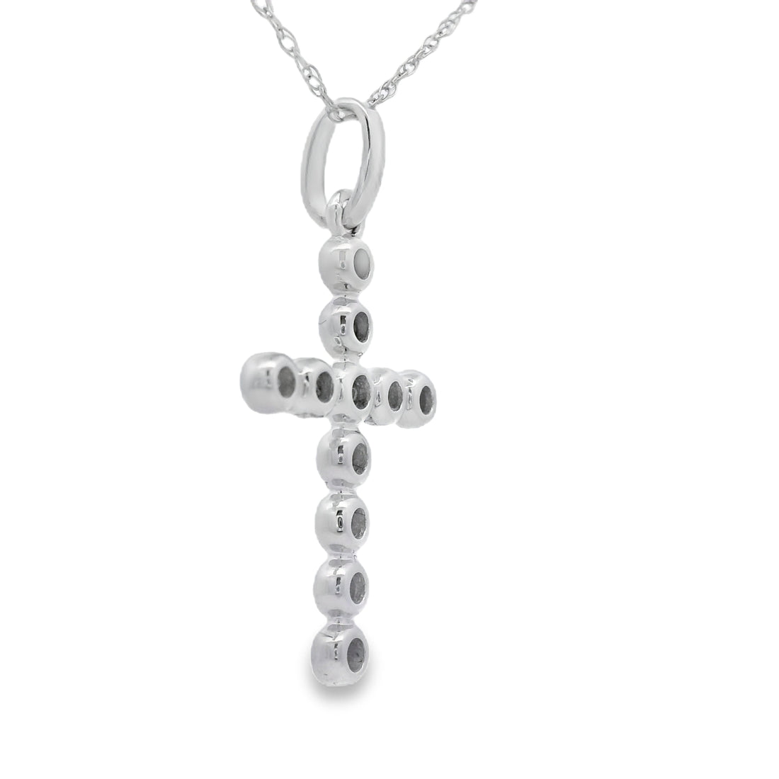 .20ct Diamond Cross Religious Pendant 14KT White Gold by Bids.com